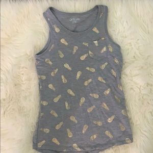 Gray and gold pineapple tank top